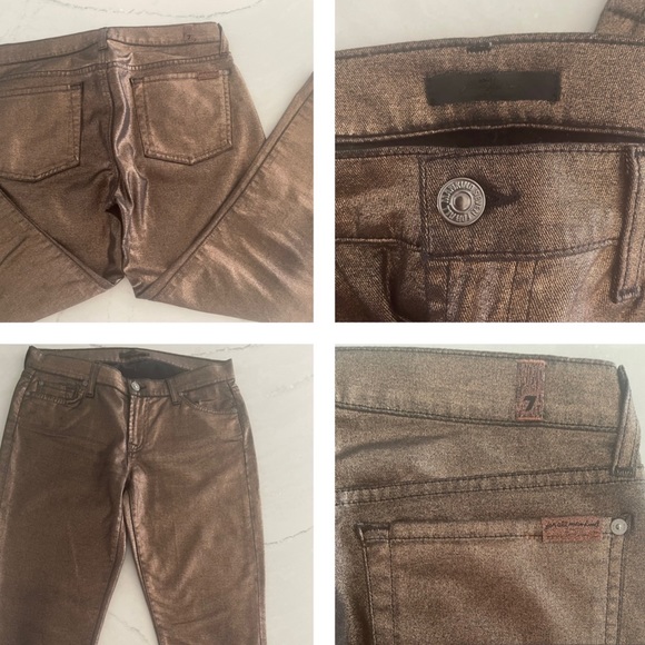 7 FOR ALL MANKIND BRONZE CROPPED JEANS - Picture 4 of 11